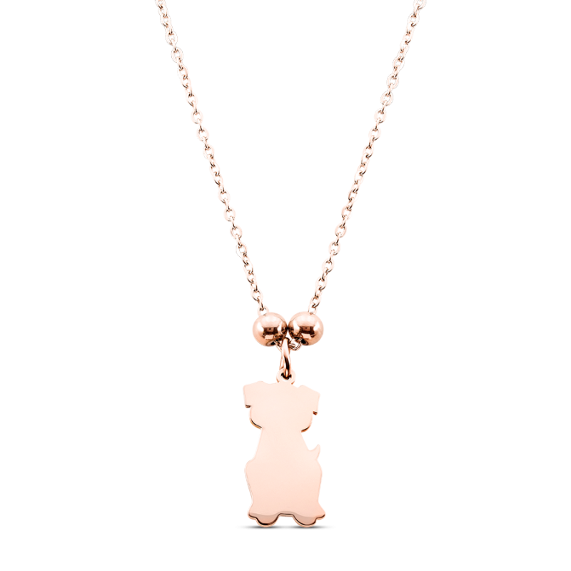 Personligt hundhalsband - Rosegold - 61