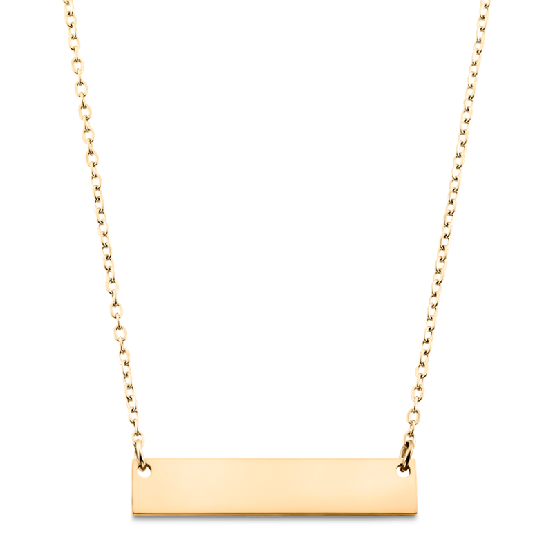 Personligt halsband med bricka - Gold - 62