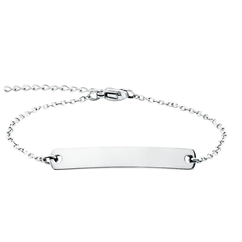 Personligt armband med bricka - Silver - 60