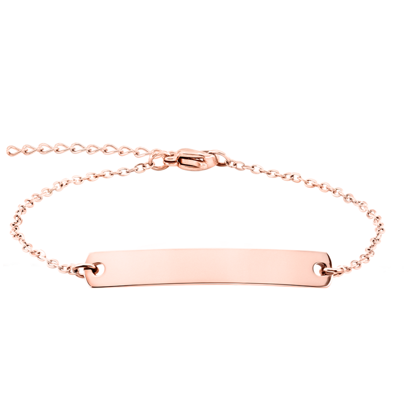 Personligt armband med bricka - Rosegold - 61