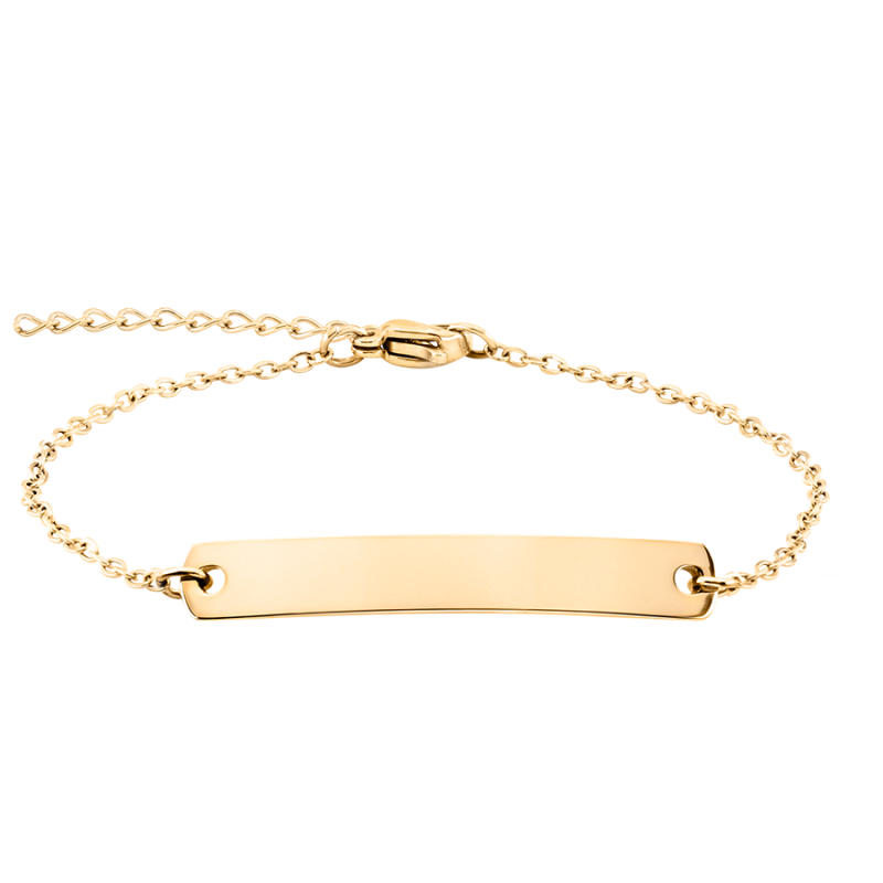 Personligt armband med bricka - Gold - 62