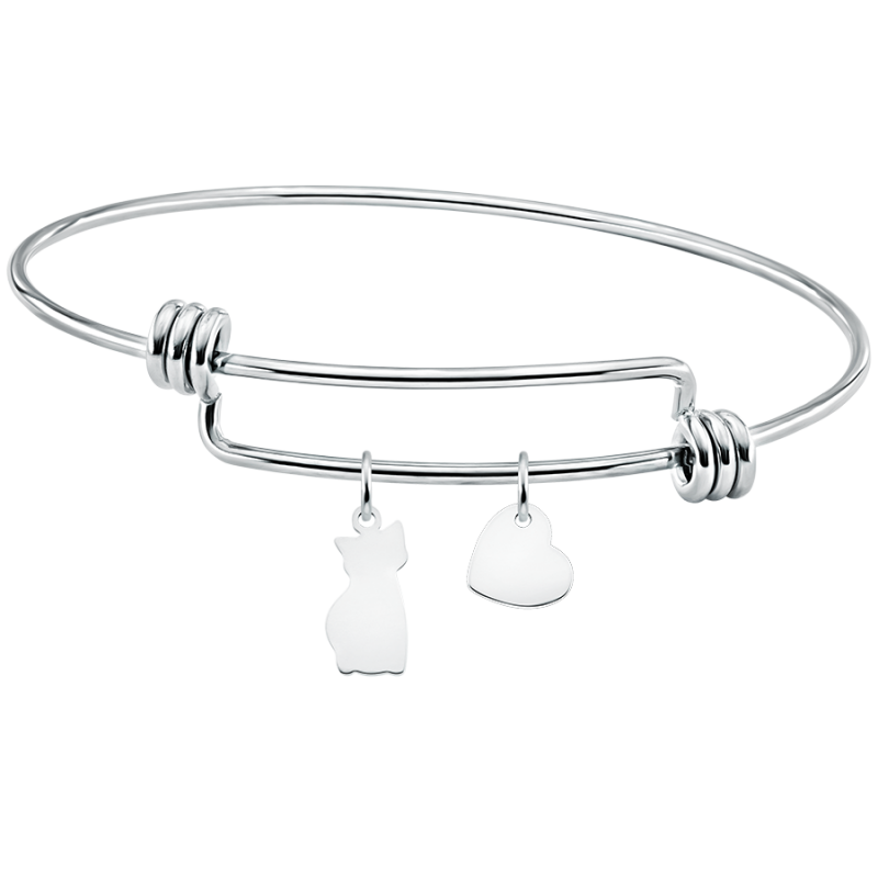 Personligt tunt kattarmband - Silver - 60