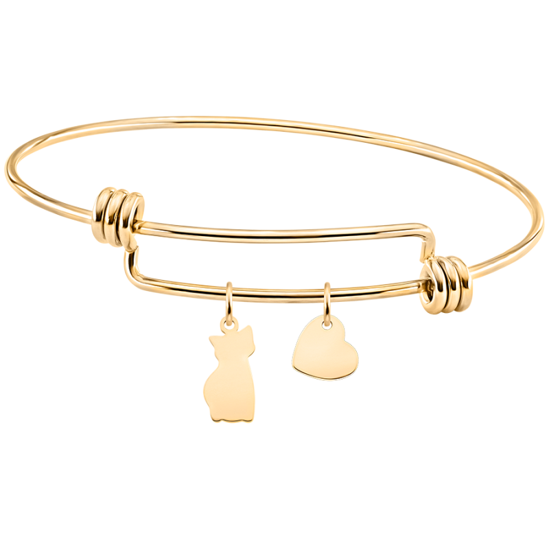 Personligt tunt kattarmband - Gold - 62