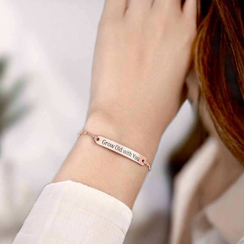 Personligt armband med meningsfullt citat - Rosegold - 61