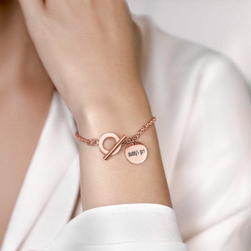 Personligt lyxigt cirkelarmband - Rosegold - 61