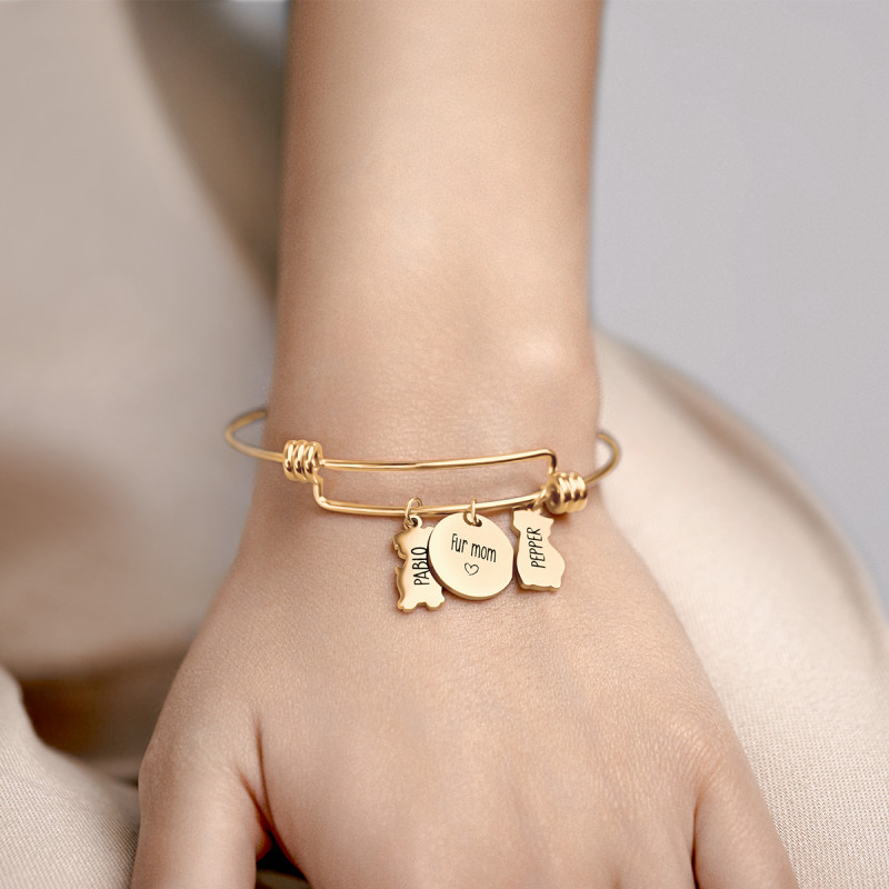 Personligt hund- och kattarmband - Gold - 62